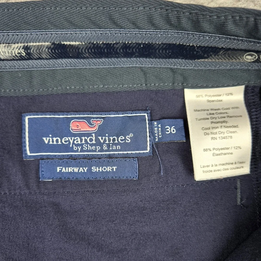 Vineyard‎ Vines Shorts Men's 36 Navy Blue Fairway Golf Performance Stretch 9